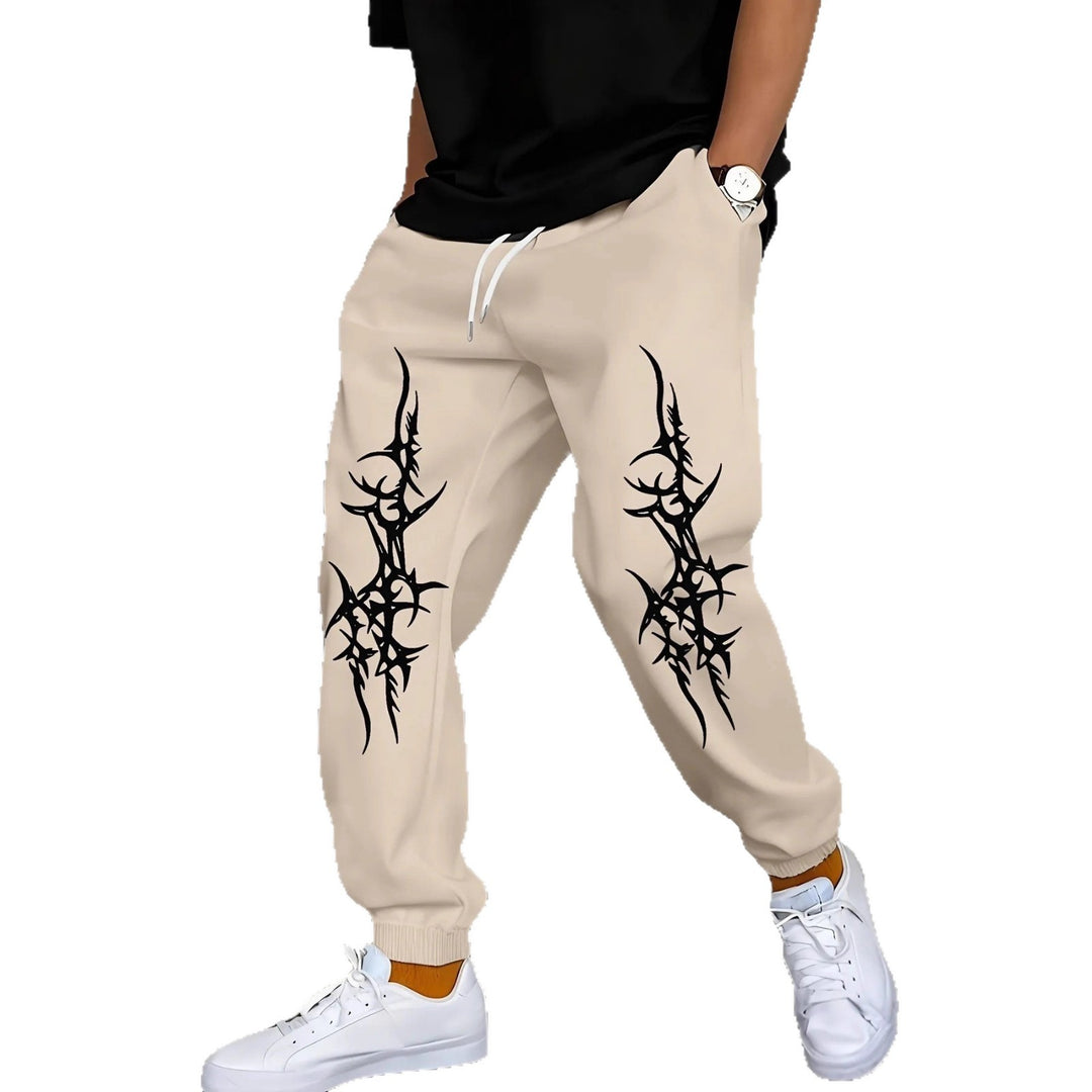 Men's Relaxed Fit Jogging Pants with Eye-Catching Graphic Design Lisslune