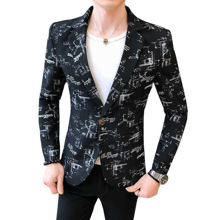 Men's elegant designer blazer with modern print Lisslune