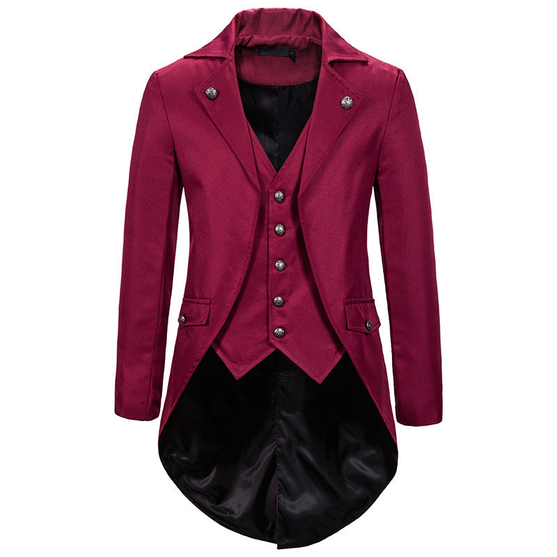 Men's elegant suit coat with asymmetric cut and fine details Lisslune