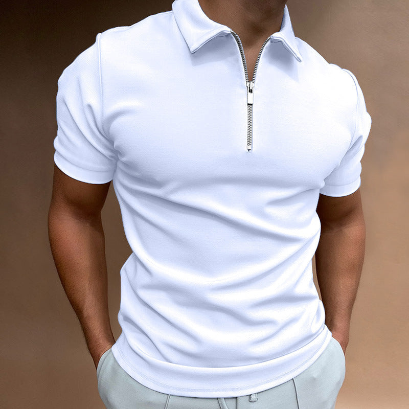 Men's polo shirt with modern stand-up collar and zipper Lisslune