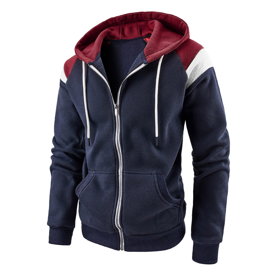 Men's Sporty Hooded Jacket with Modern Color Block Design Lisslune