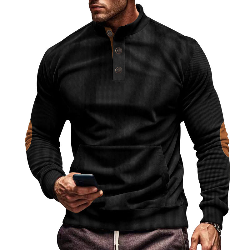 Men's stylish long-sleeve hooded shirt with modern structural design and elegant accents Lisslune