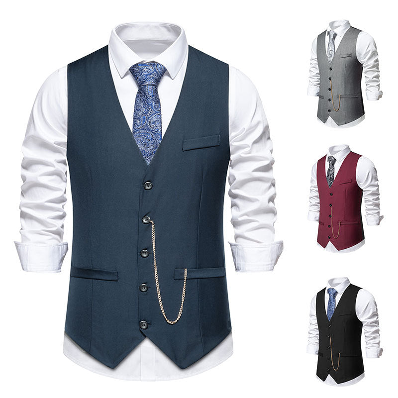 Men's elegant suit vest with classic cut and fine details Lisslune