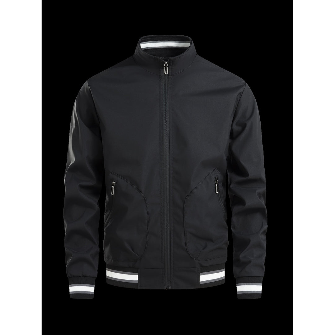 Men's sporty transitional jacket with high collar and practical zip pockets Lisslune