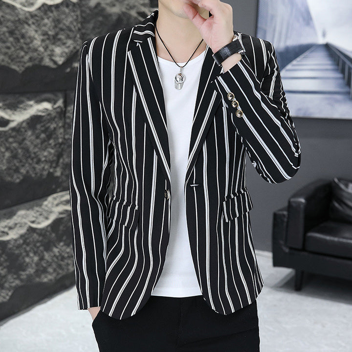 Men's striped blazer jacket with modern cut and elegant details Lisslune