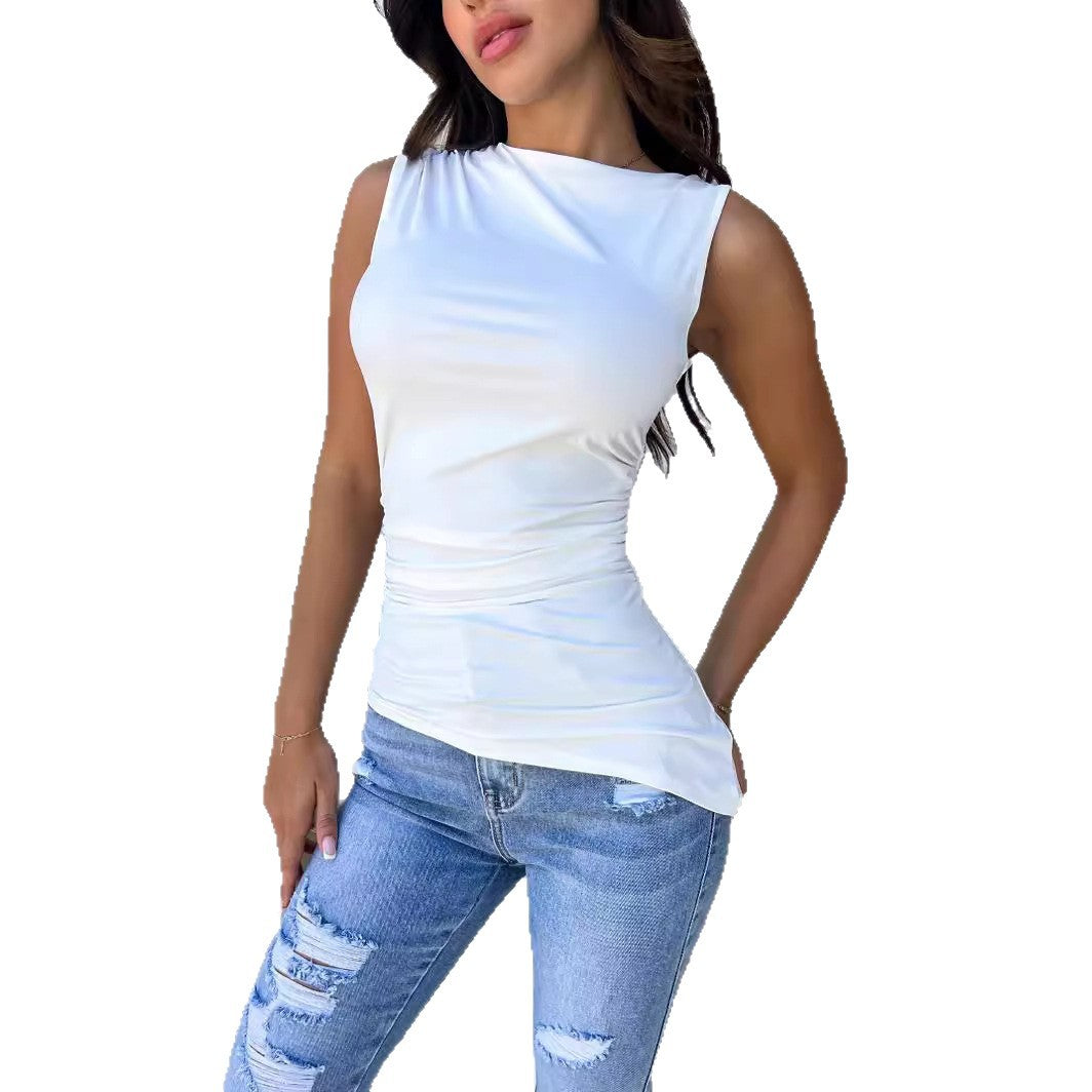 Damen figurbetontes Oberteil mit raffiniertem Wickeldesign Lisslune