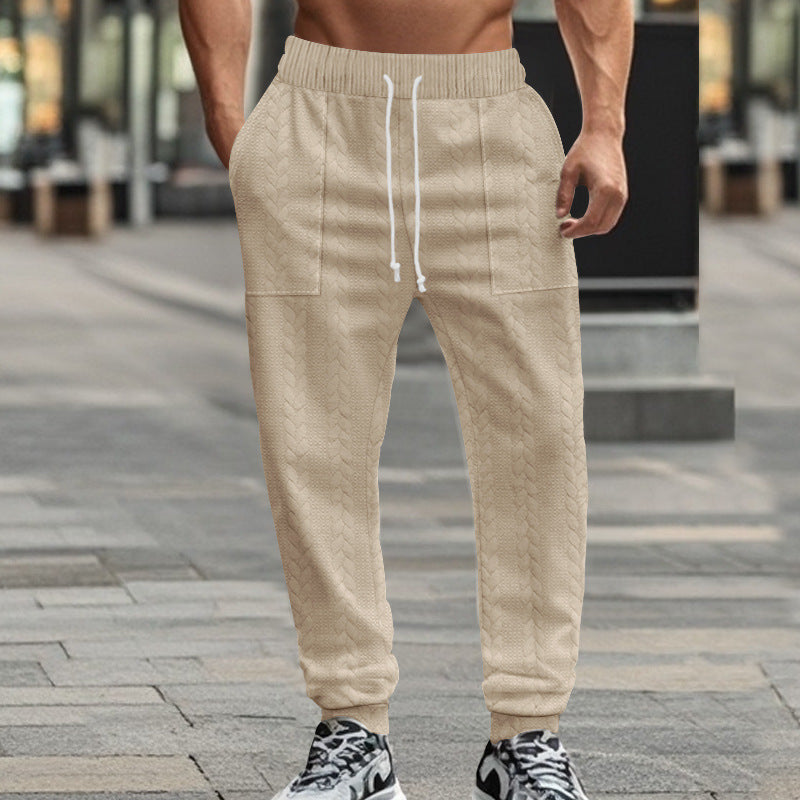 Men's comfortable joggers with textured design and elastic waistband Lisslune