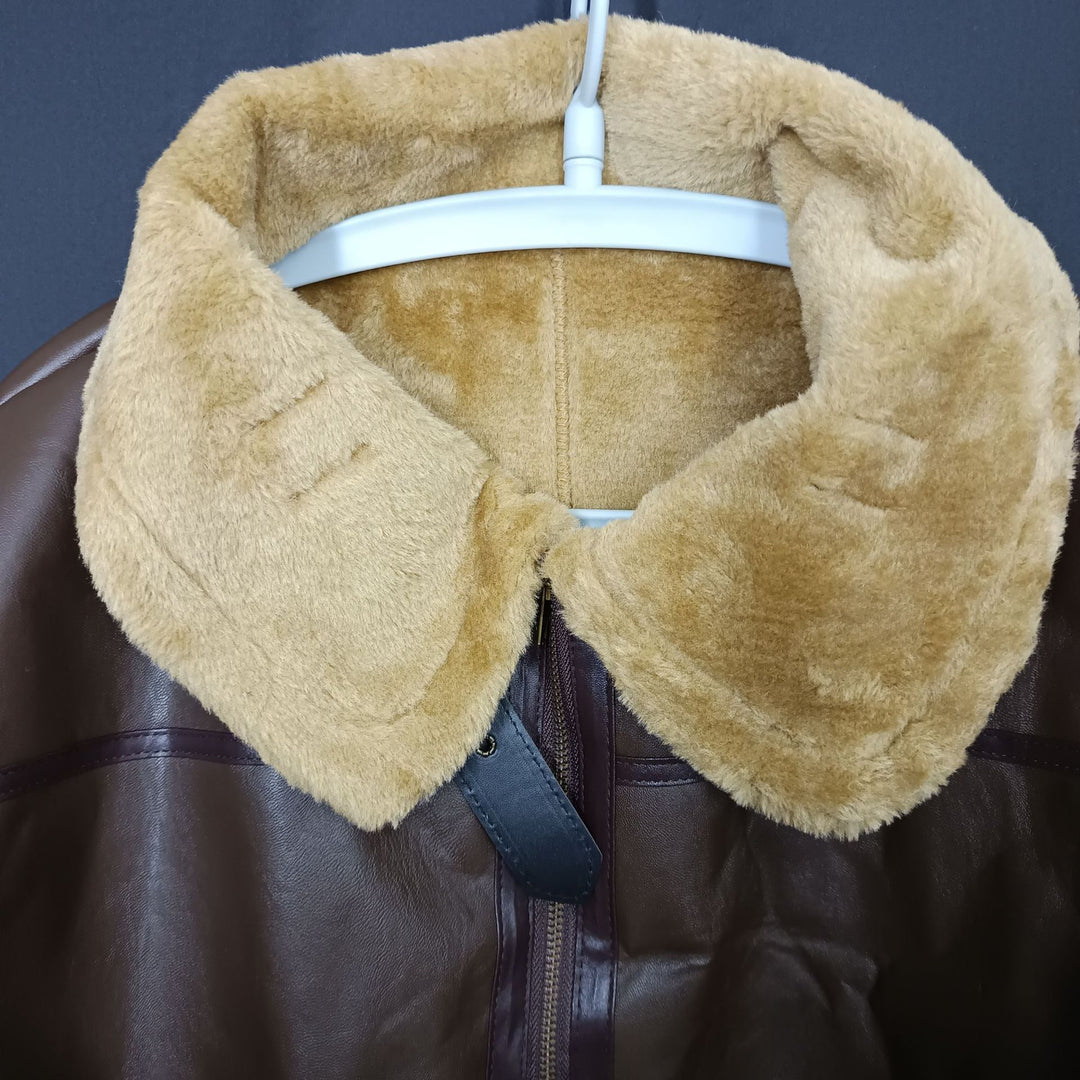 Men's lamb leather jacket with soft teddy lining Lisslune