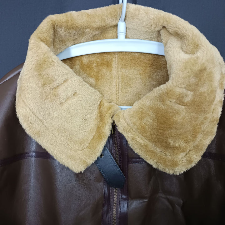 Men's lamb leather jacket with soft teddy lining Lisslune