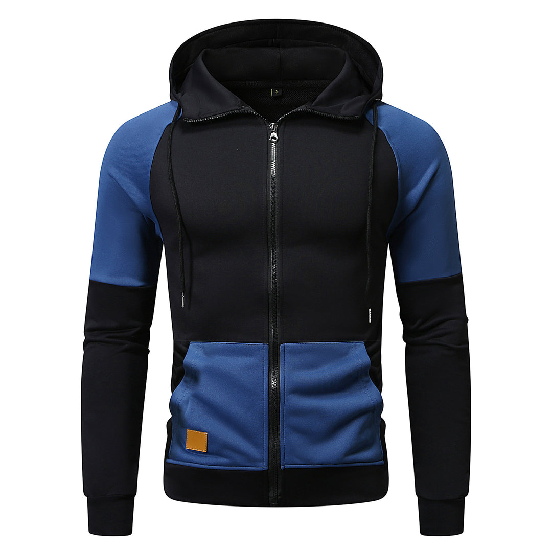 Men's sporty hooded sweater with unique color block design Lisslune