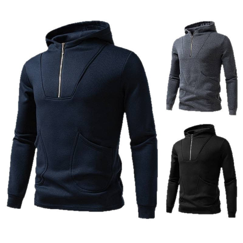 Men's hoodie with modern zipper and practical pockets Lisslune
