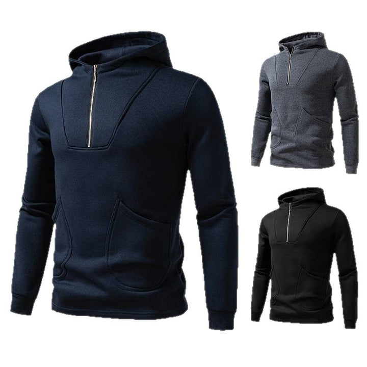 Men's hoodie with modern zipper and practical pockets Lisslune