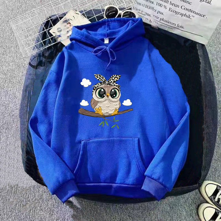 Women's hooded sweatshirt with cute owl motif Lisslune