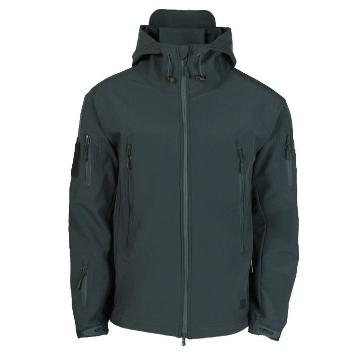 Men's technical softshell jacket with multifunctional pockets and adjustable hood system Lisslune