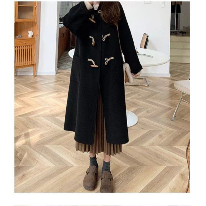 Women's Duffle Coat with Practical Pockets and Decorative Wooden Toggle Buttons Lisslune