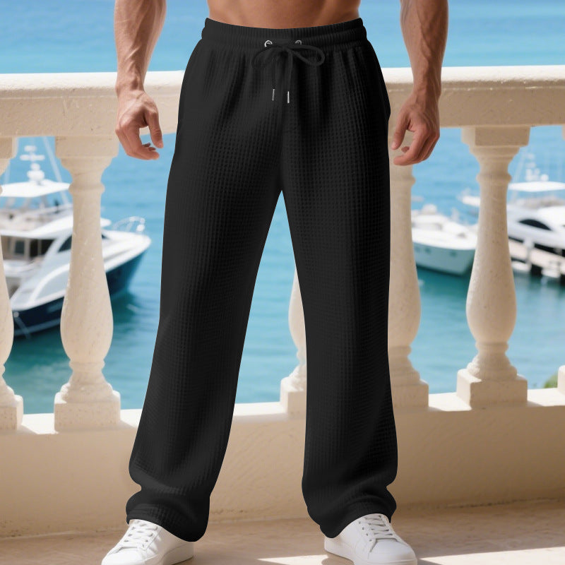 Men's casual training pants with elastic waistband and breathable properties Lisslune