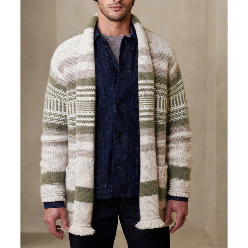 Men's cardigan with modern pattern and practical pockets Lisslune