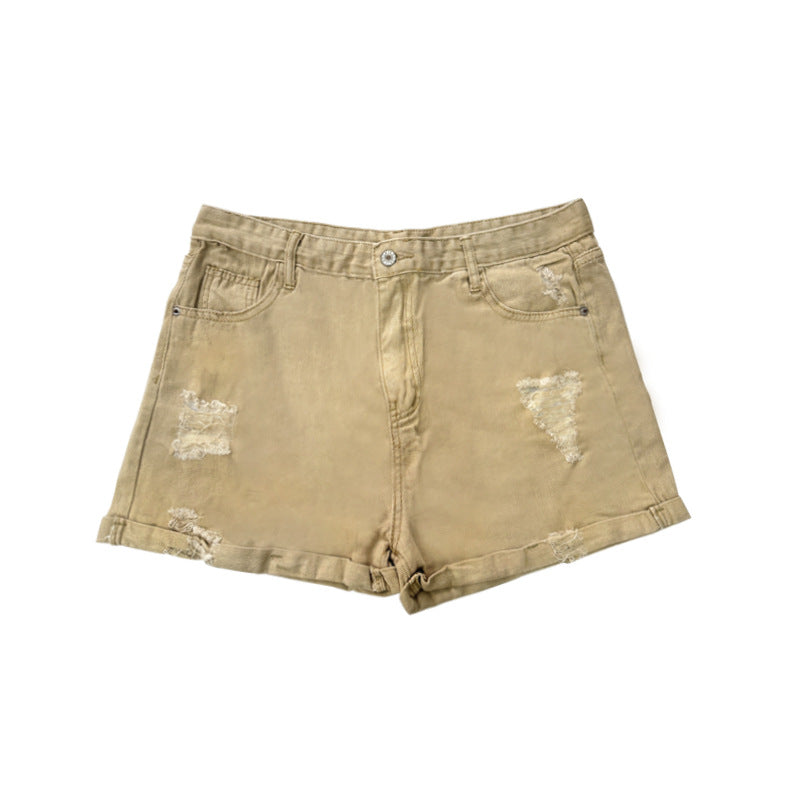 Women's Fashion Destroyed Denim Shorts with Casual Cut and Frayed Details Lisslune