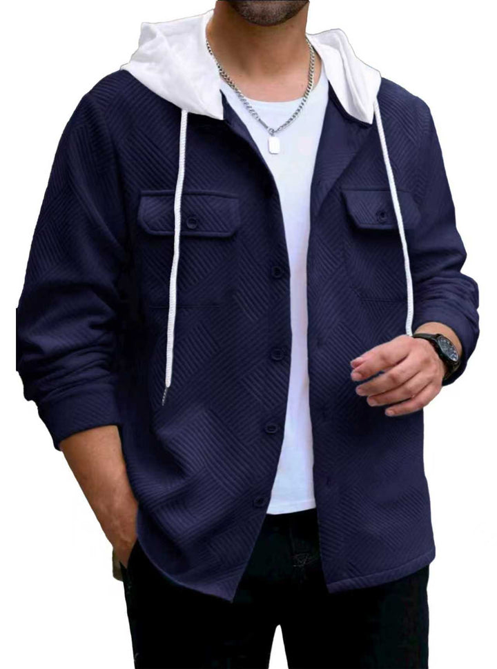 Men's casual shirt jacket with hood function and practical pockets Lisslune
