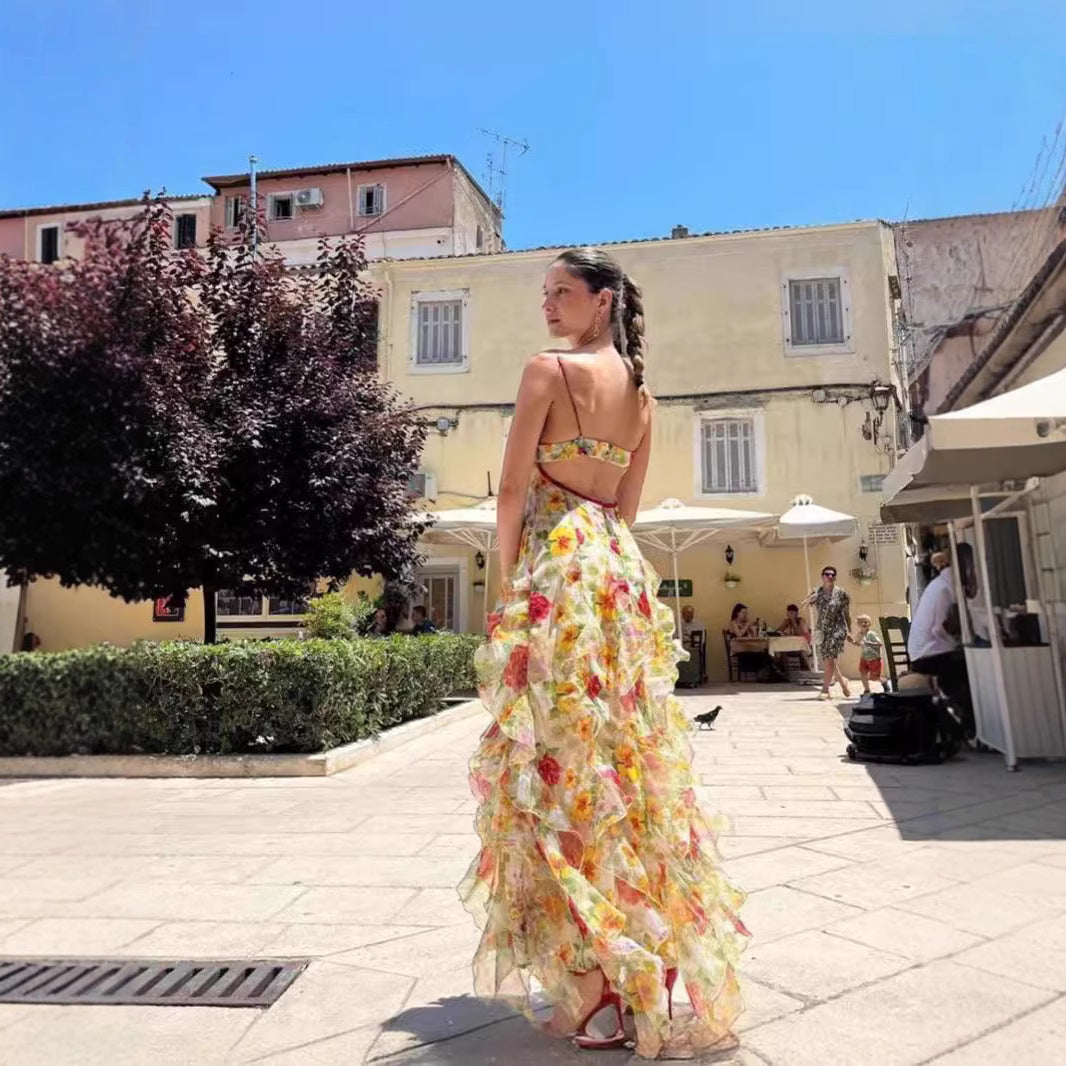 Ladies summer maxi dress with floral prints Lisslune