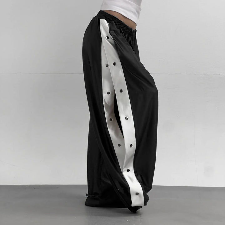 Ladies Sporty Snap Button Pants Lisslune