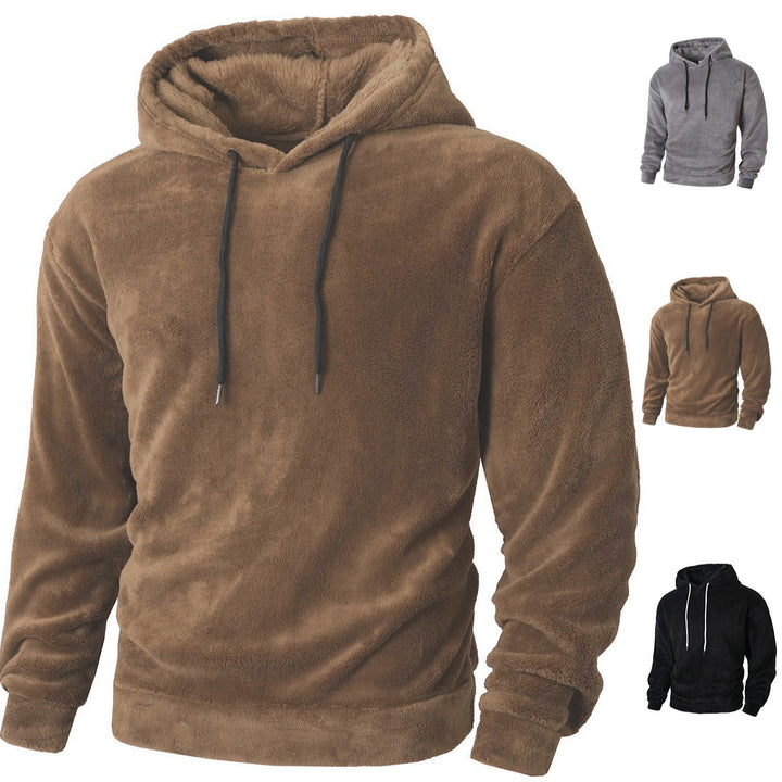 Men's Cozy Fleece Hoodie with Drawstring Lisslune