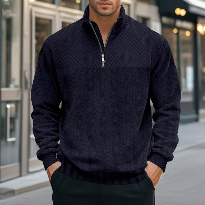 Men's knit sweater with modern zipper and structured design Lisslune