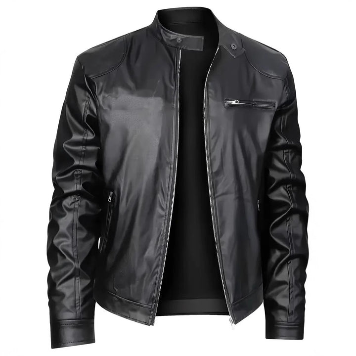 Men's elegant synthetic leather jacket with modern design Lisslune