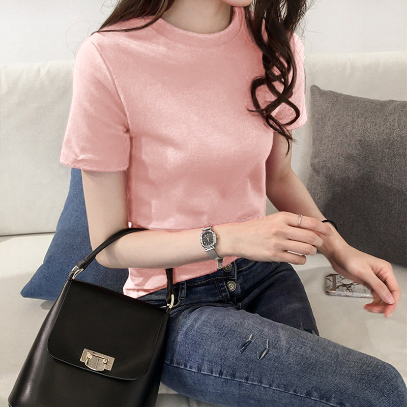 Women's cotton T-shirt with modern round neck and comfortable fit