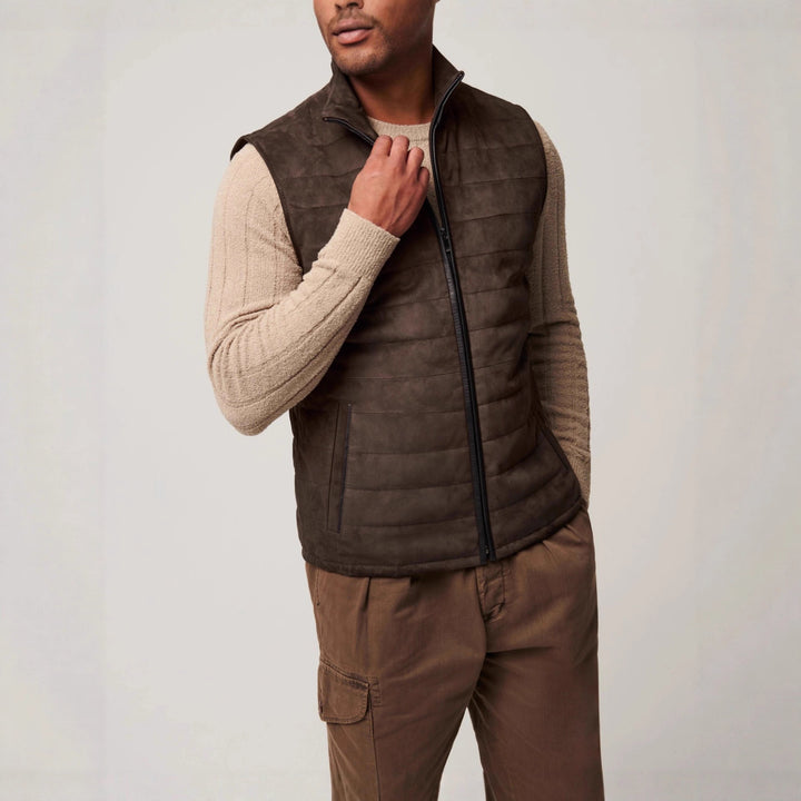 Men's quilted vest made of high-quality materials with stand-up collar Lisslune
