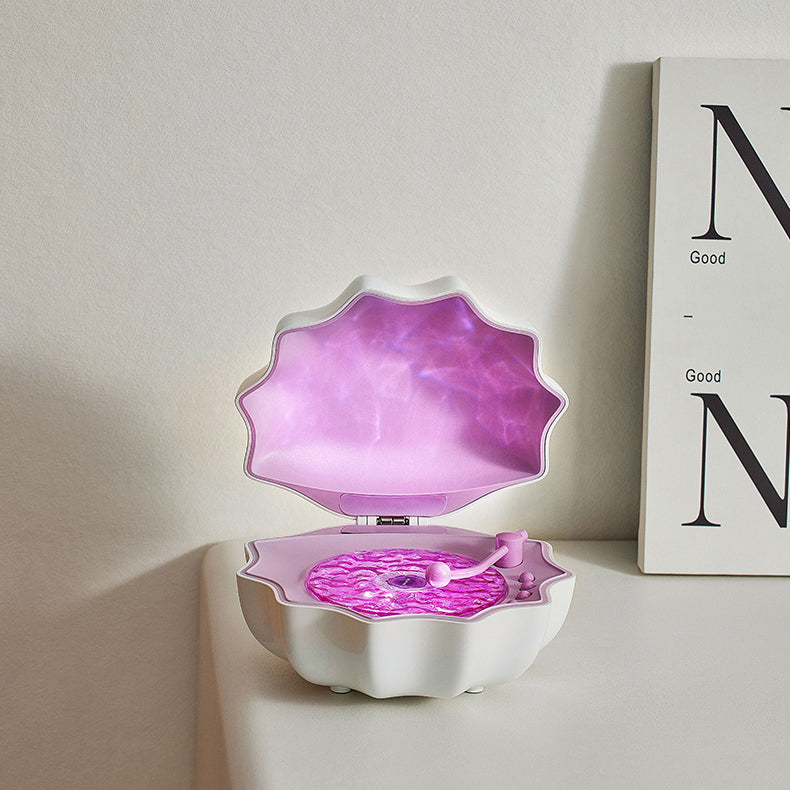 Lisslune | Shell Lamp Waves Retro Bluetooth Turntable LED Night Light - Perfect Gift for Kids and Girls