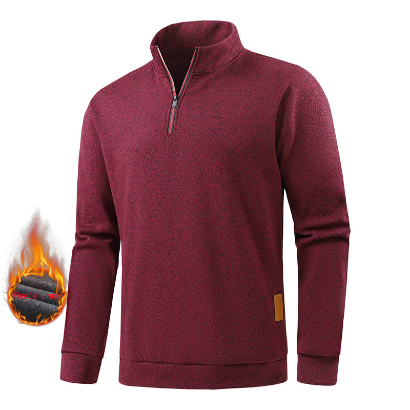 Men's Warm Fleece Pullover with Half Zipper Lisslune