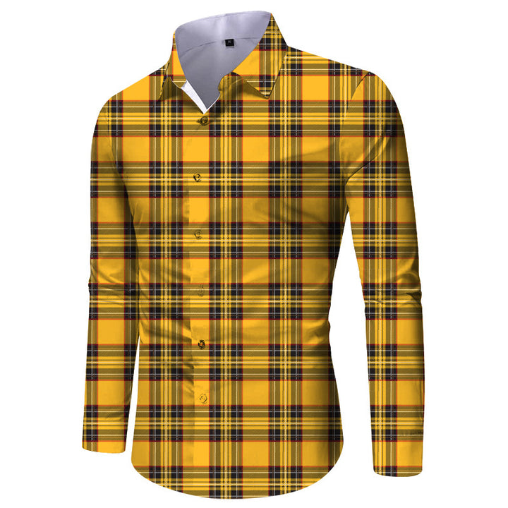 Men's long sleeve shirt with modern check pattern and fitted cut Lisslune