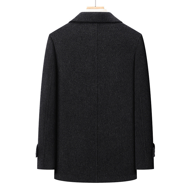 Men's Elegant Wool Jacket In Modern Double-Breasted Style Lisslune