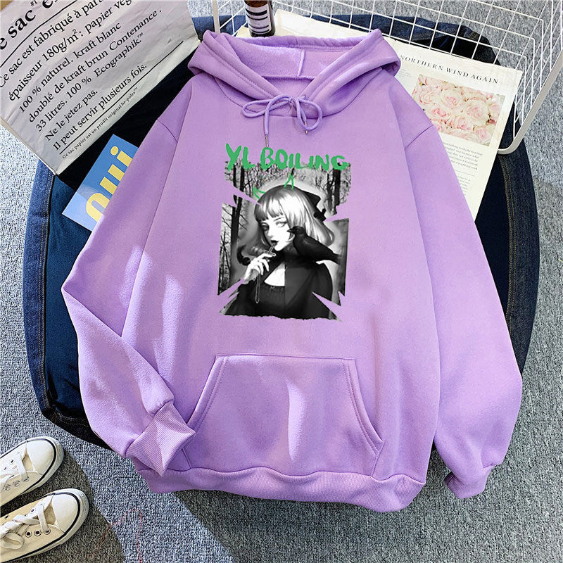 Women's hooded sweatshirt with avant-garde graphic design Lisslune