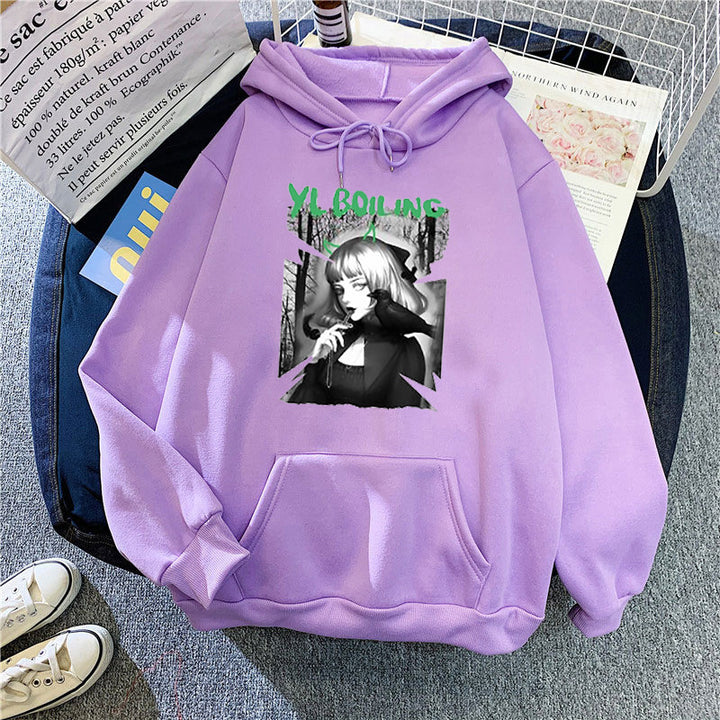 Women's hooded sweatshirt with avant-garde graphic design Lisslune