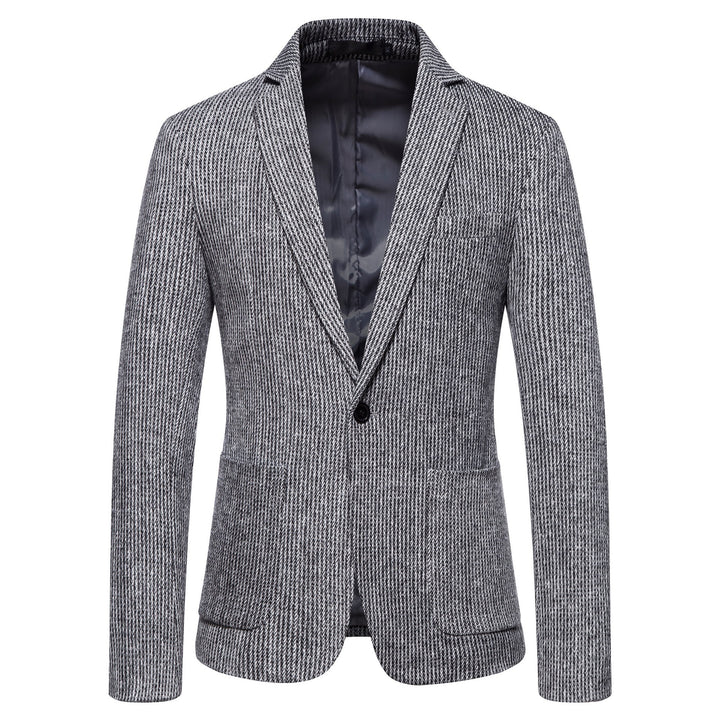 Men's elegant knit blazer with textured design and slim fit Lisslune
