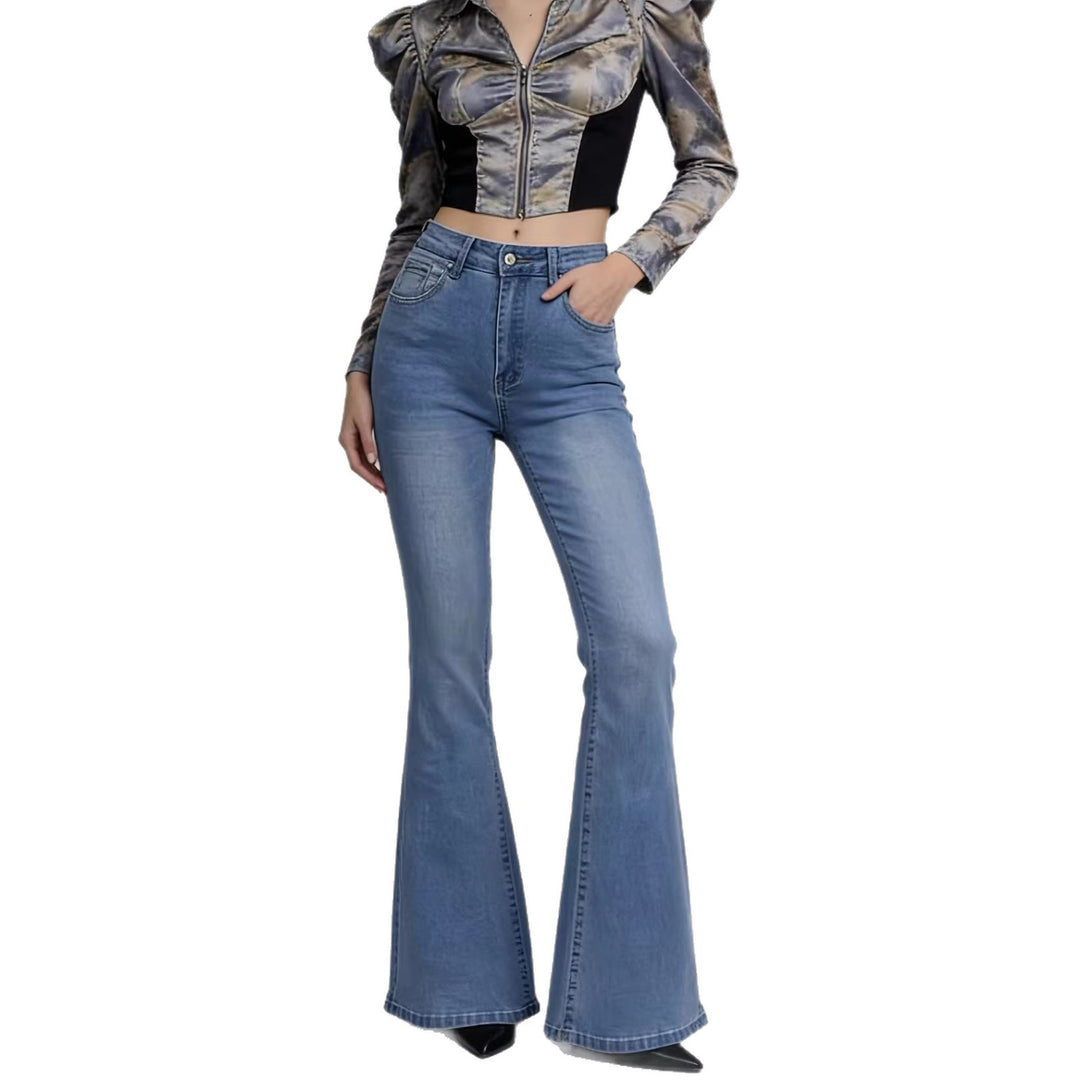 Women Bootcut Jeans with High Waist and Trendy Wash Lisslune