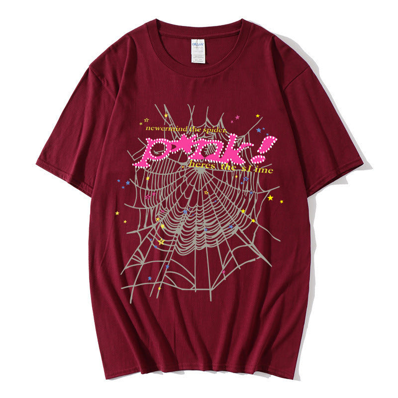 Women's casual T-shirt with creative spider web design Lisslune