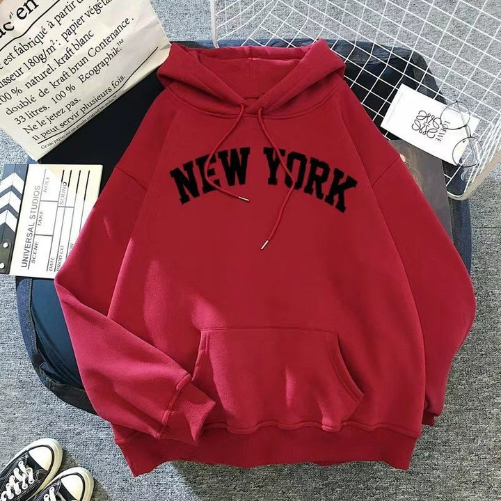 Women's hoodie with sporty New York print Lisslune