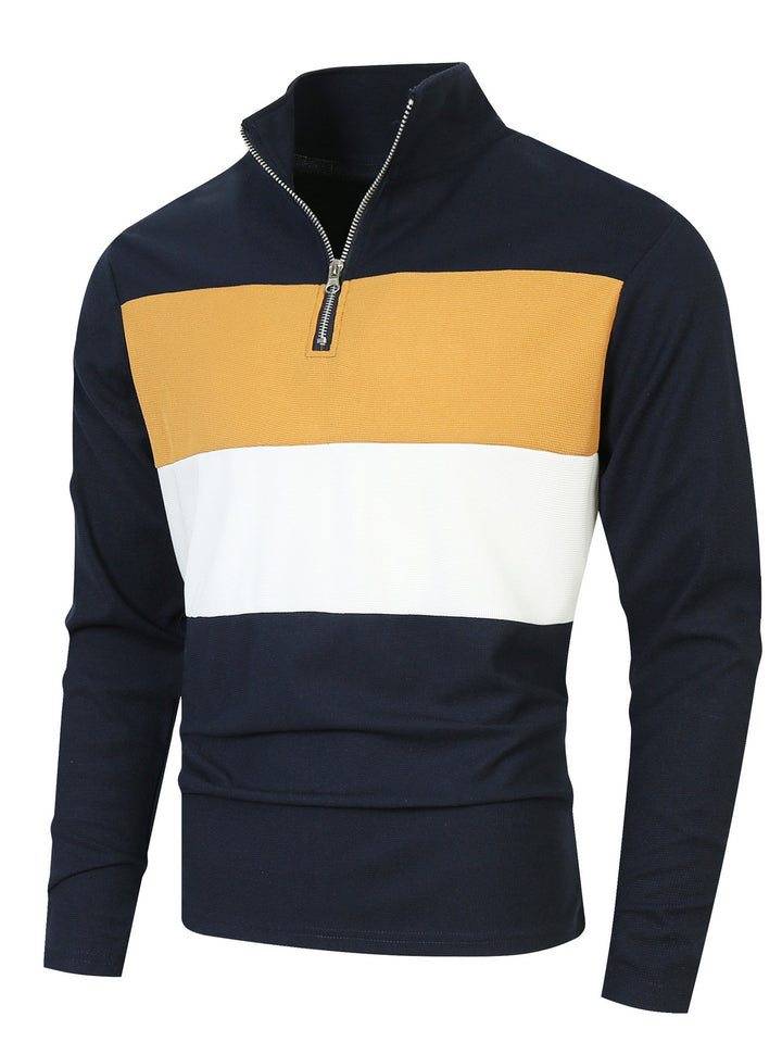 Men's sports pullover with modern stand-up collar and zipper Lisslune