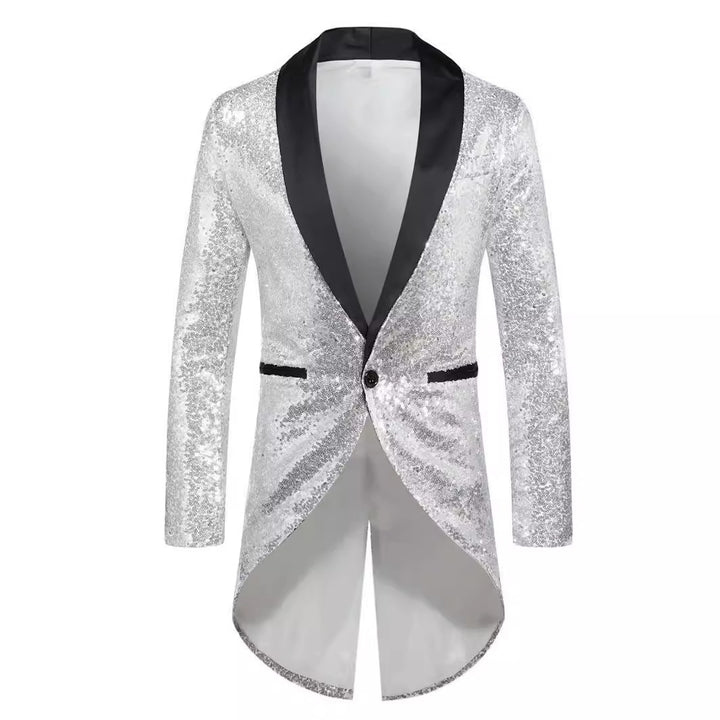 Men's Glittering Suit Blazer with Elegant Shawl Collar Lisslune