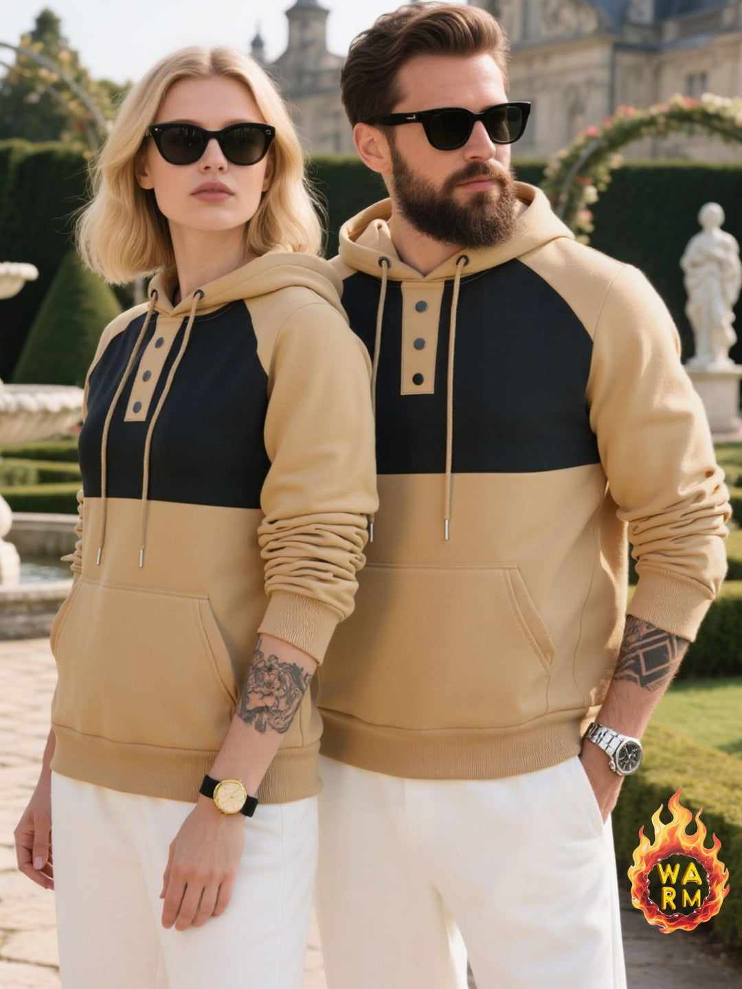 Men's hoodie with button placket and sporty design Lisslune