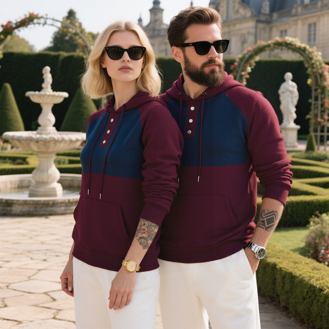 Men's hoodie with button placket and sporty design Lisslune