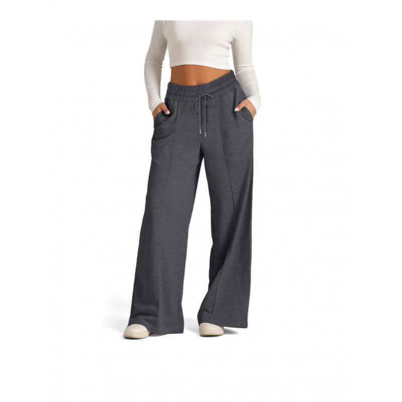 Women’s wide jogging pants with elastic waistband and side pockets Lisslune