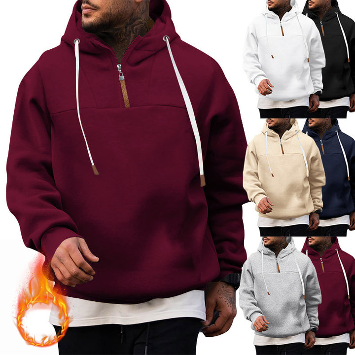 Men's stylish hoodie with innovative zipper and practical drawstrings Lisslune