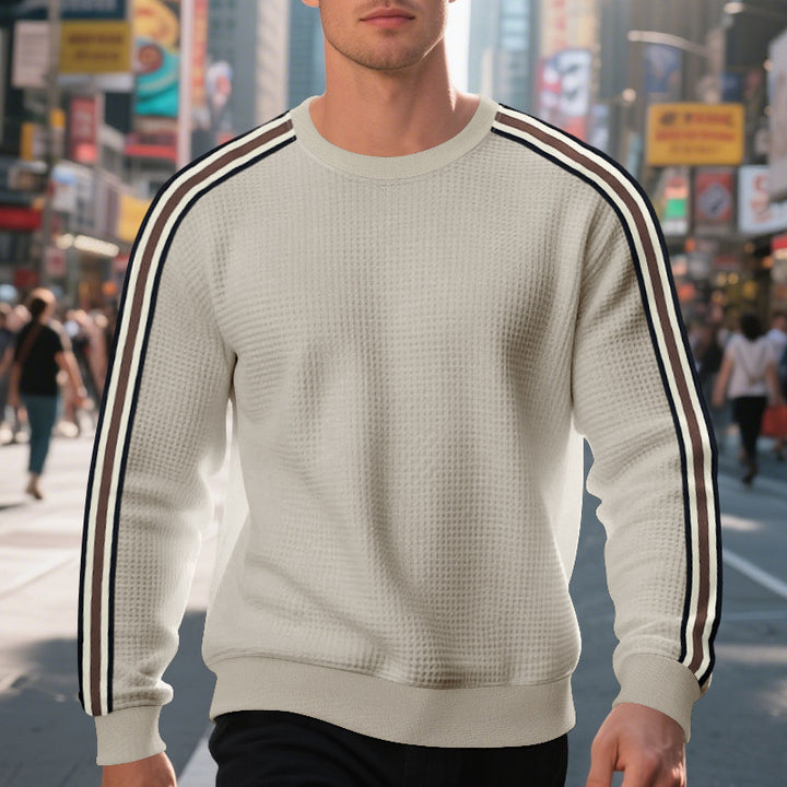 Men's sporty sweatshirt with textured surface and modern stripes Lisslune
