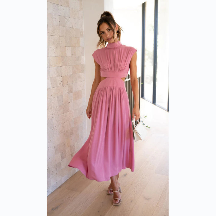 Ladies max dress with creative cut and fitted design