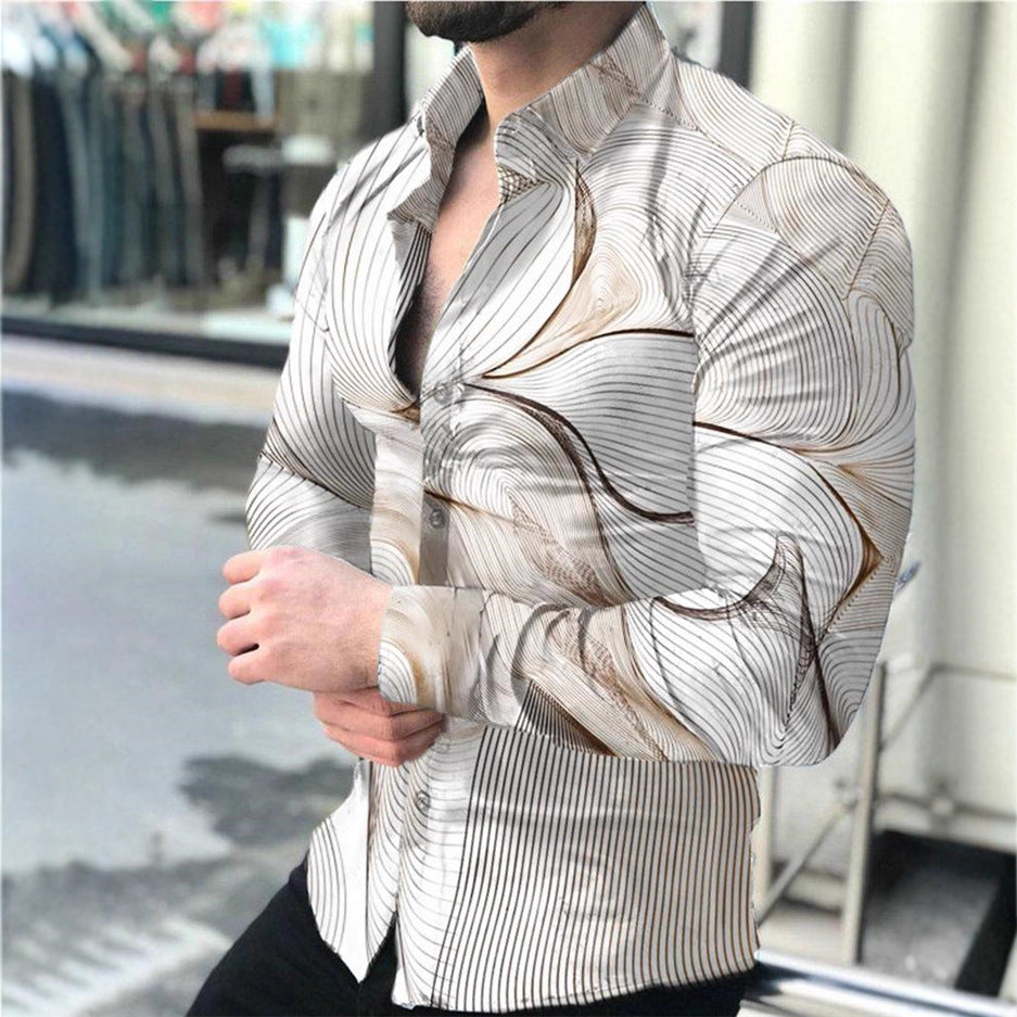 Men's shirt with modern geometric pattern Lisslune