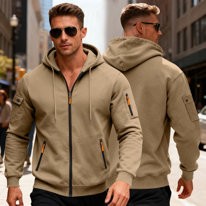 Men's sporty hooded jacket with zip pockets and modern cut Lisslune